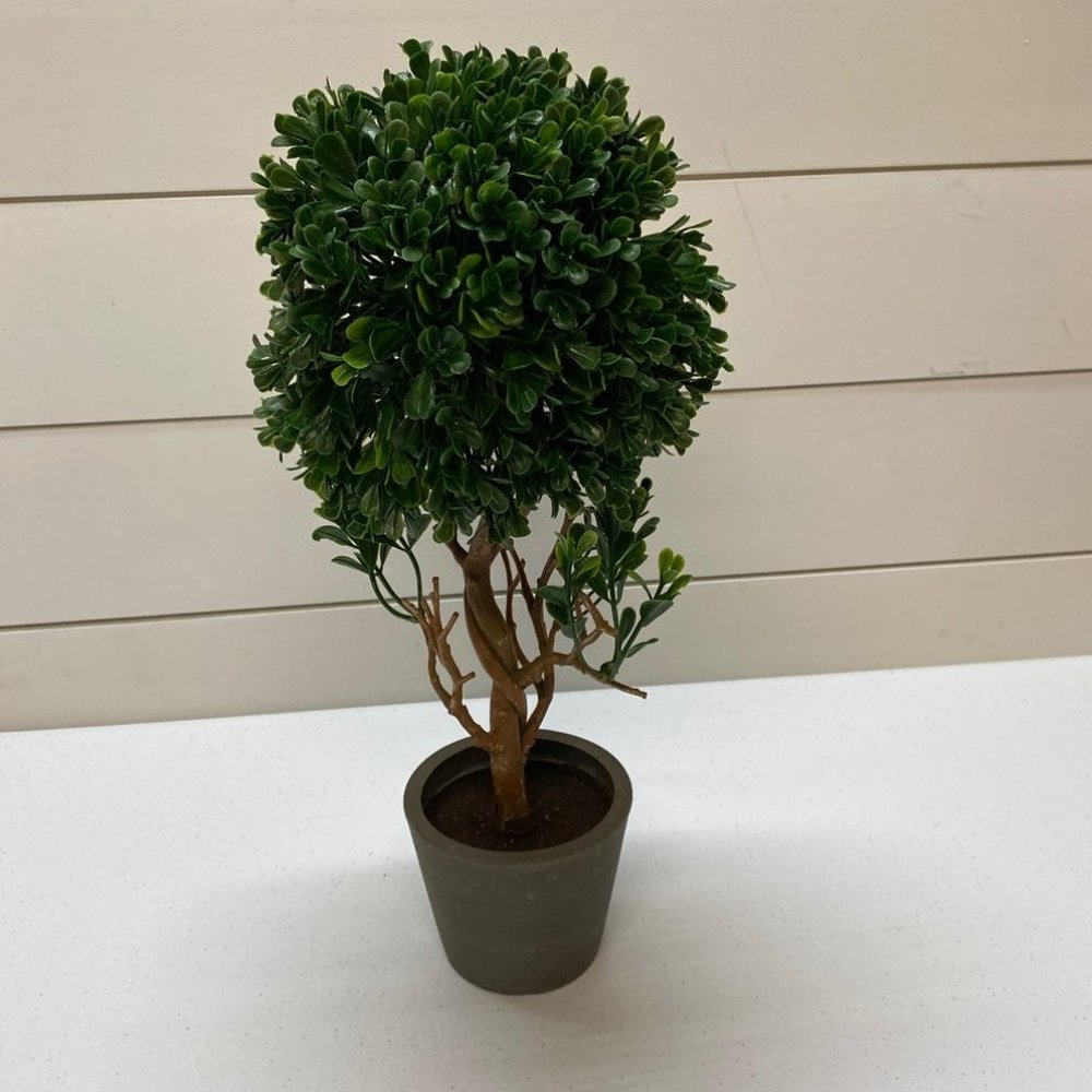Green Faux 16” Topiary Tree in Pot - Picture 5 of 7